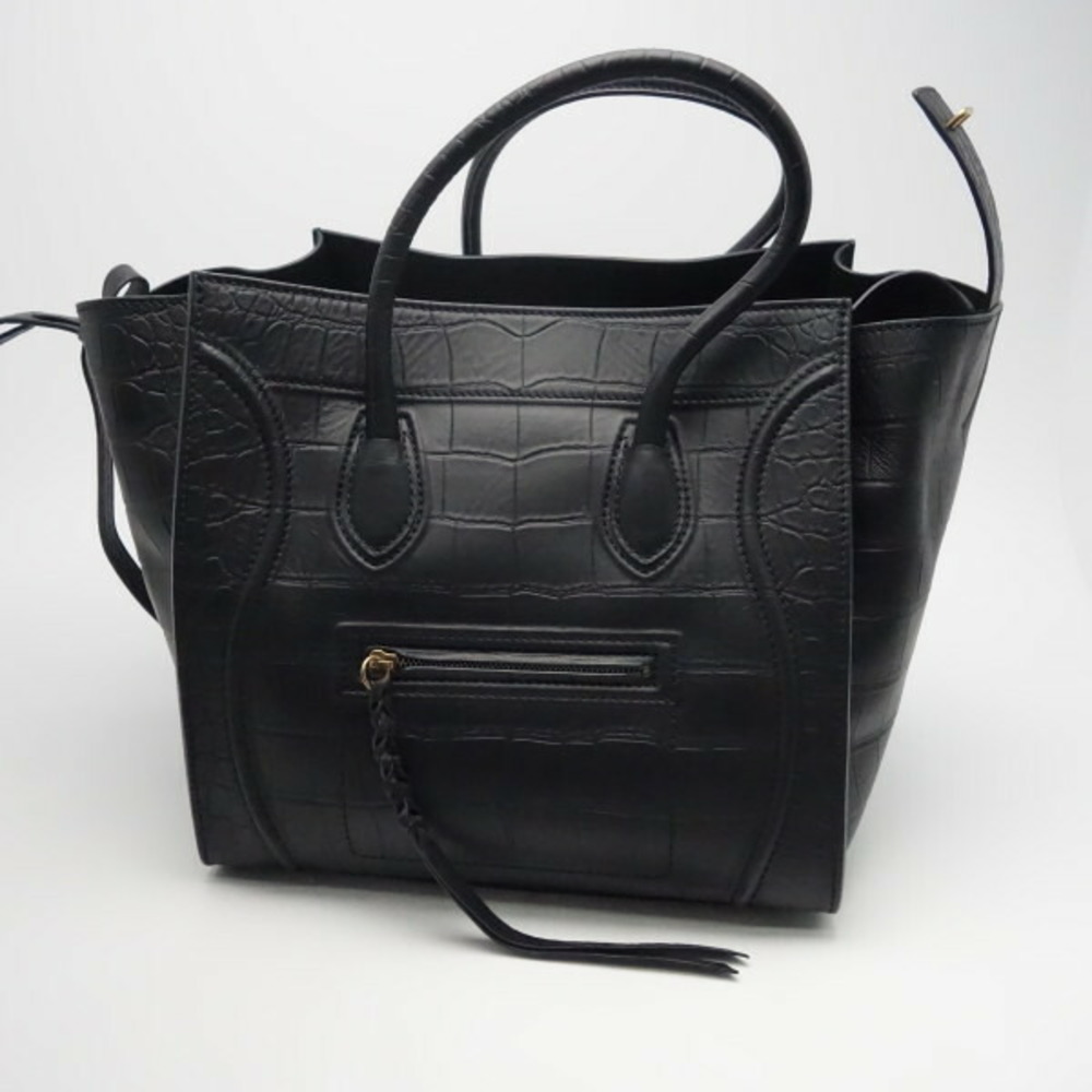 Celine Bag Small Square Phantom Luggage Calf Black